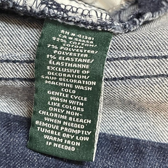 ❌SOLD❌LAUREN‎ RALPH LAUREN Floral Embroidered Skinny Cropped Jeans, 4P - Picture 11 of 12